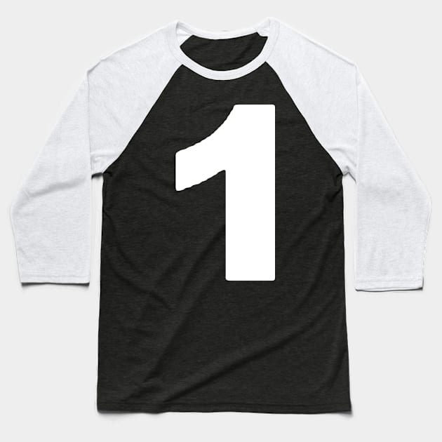 1  NUMERIC NUMBER ONE Baseball T-Shirt by Mandalasia